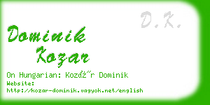dominik kozar business card